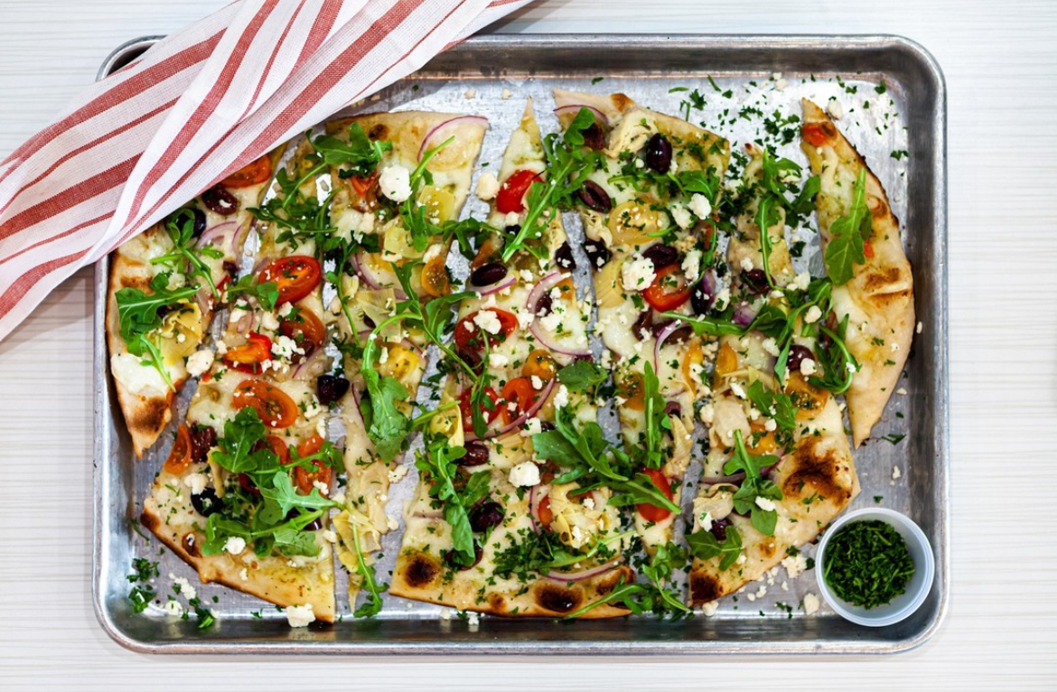 Flatbread with Mediterranean fillings