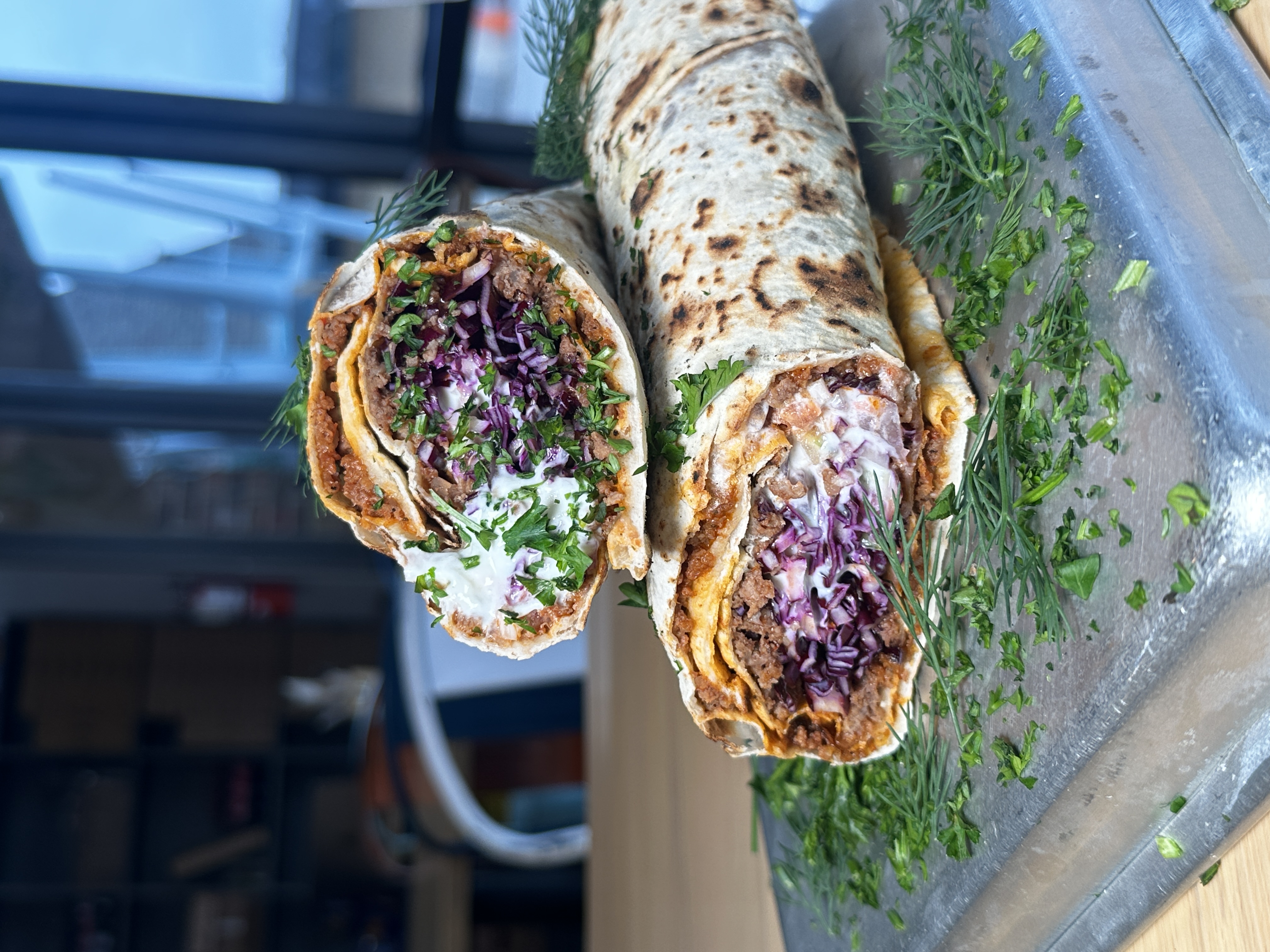 Flatbread with Mediterranean fillings